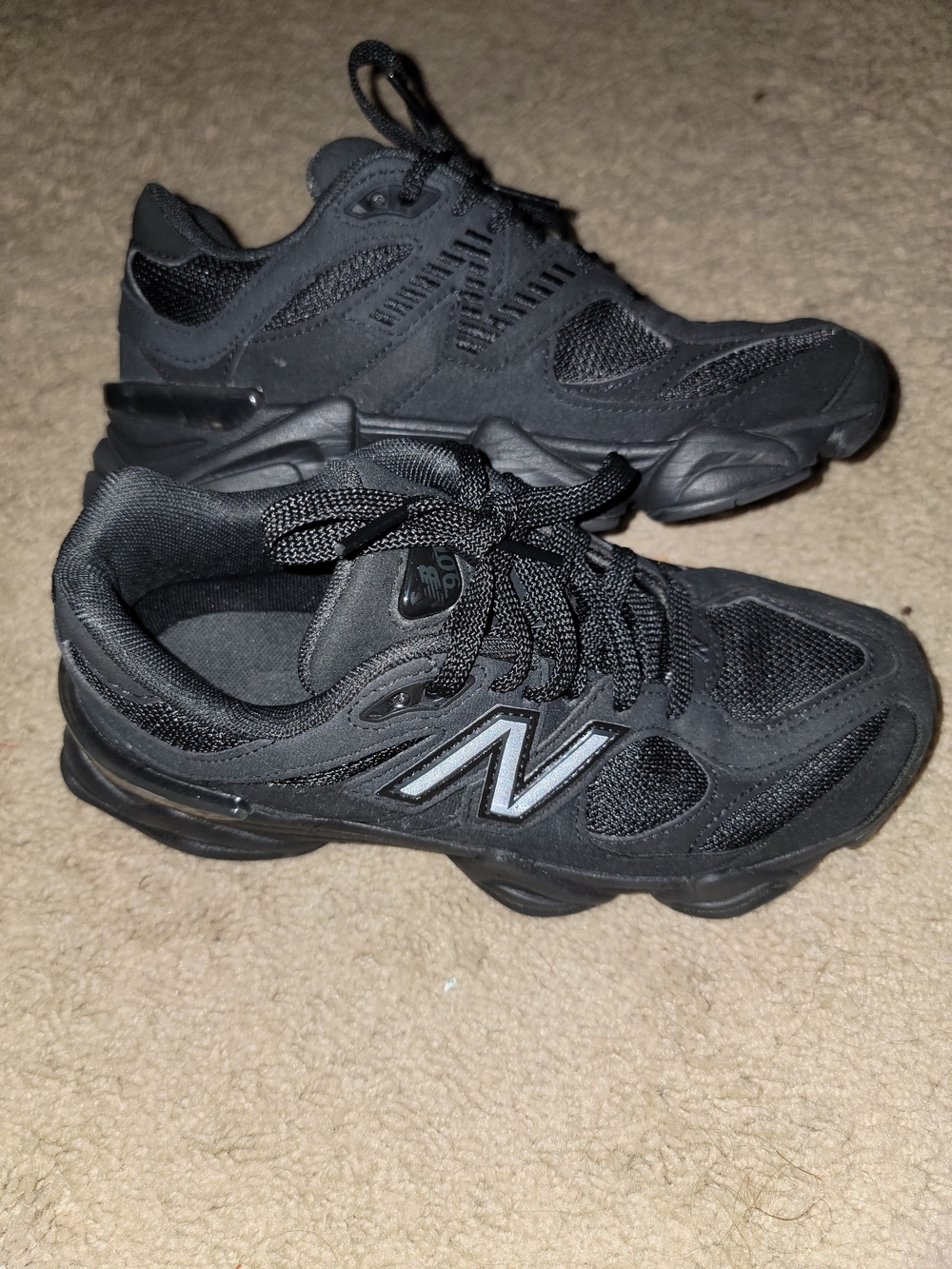 New Balance 9060's Black Athletic Sneakers - 4.5M/6.5F
